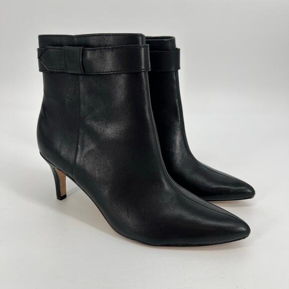 Banana Republic Factory Shoes - Banana Republic Factory 70mm Heel Dress Bootie Womens 9 Black Leather Belted
